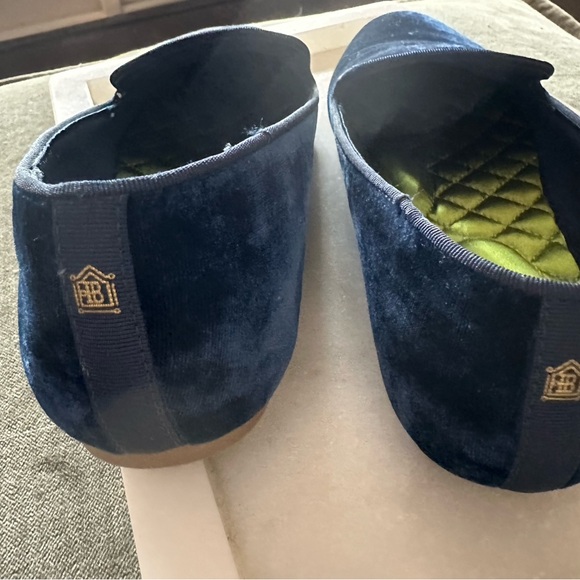 Birdies Navy Velvet Loafers - Picture 4 of 5